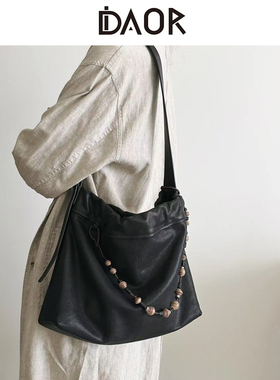 DAOR植鞣羊皮云舒流浪包大容量垃圾袋托特包女休闲单肩斜挎hobo包