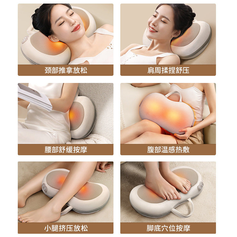 颈椎按摩枕全自动腰部按摩仪器腰颈两用腰椎枕头按摩枕跨境