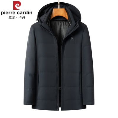 中老年男士皮毛一体中长冬季獭兔毛内胆派克服连帽男款外套羽绒服