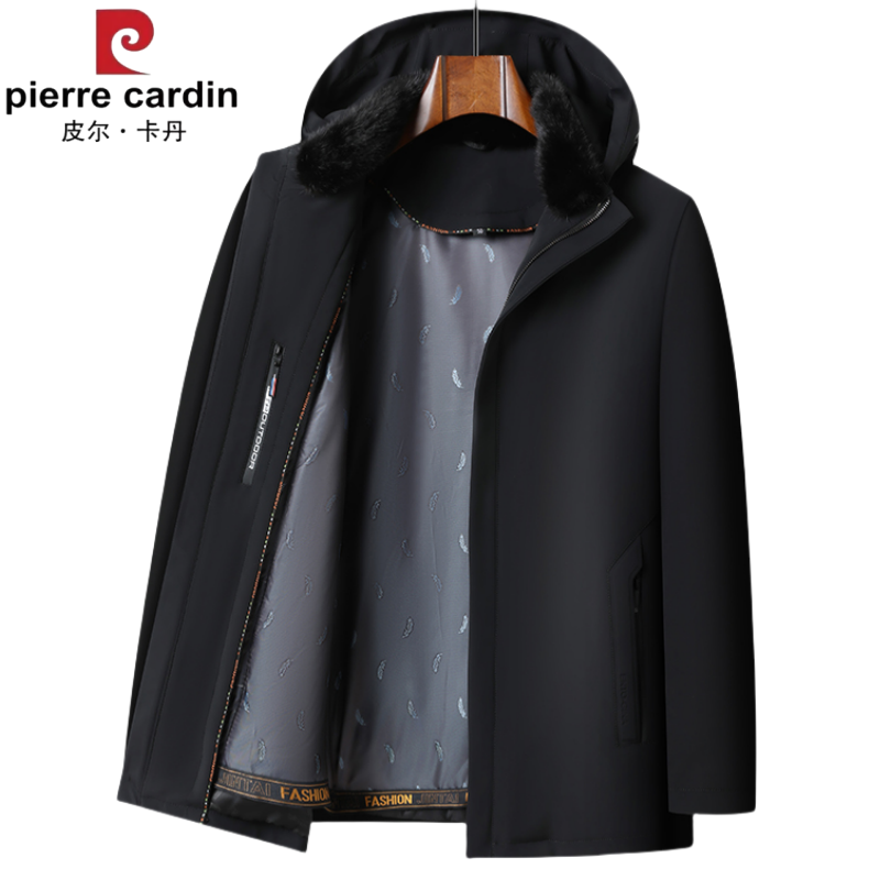 中老年男士派克服2025新款皮毛一体兔毛内胆可脱卸男款外套尼克服