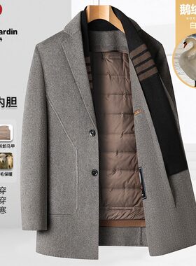 皮尔卡丹中长款羊毛西服
