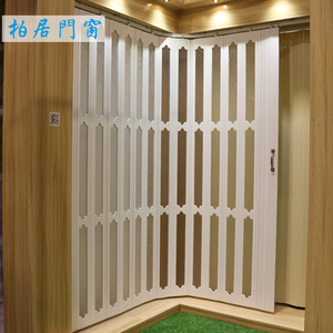 pvc折叠门定制弧形折叠门90°开放式厨房隔断折推 拉门移门帘