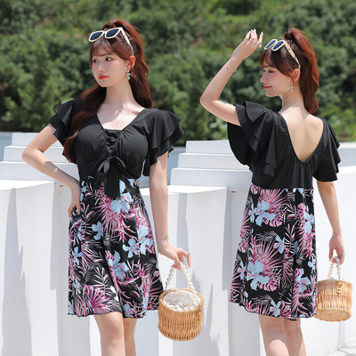 遮肚显瘦连体泳衣百雅