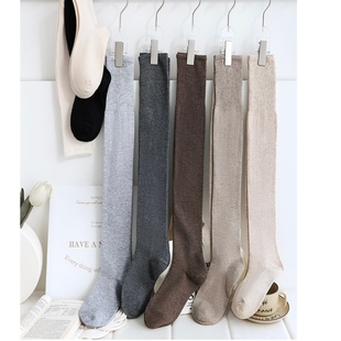 羊毛加绒 当秋裤穿】燕麦色过膝长筒袜女高筒袜秋冬防下滑大腿袜
