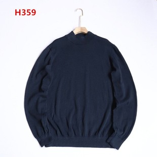 秋冬外贸新款男装韩版简约时尚棉线宽松保暖半高领长袖针织衫毛衣