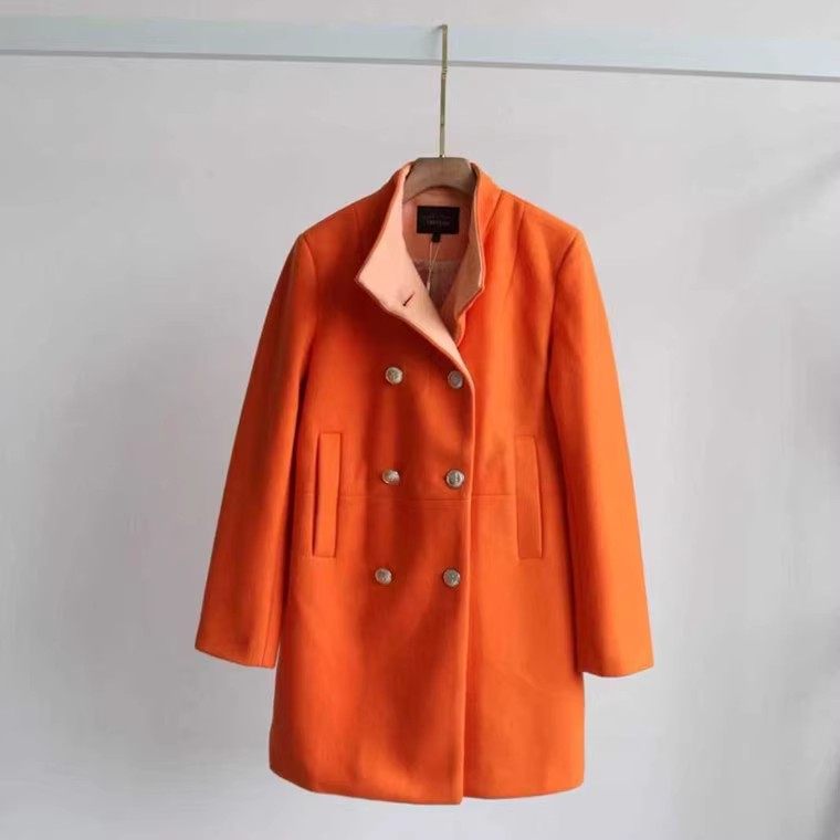 秋冬季新款女装韩版简约时尚含羊毛中长款保暖显瘦毛呢大衣外套女