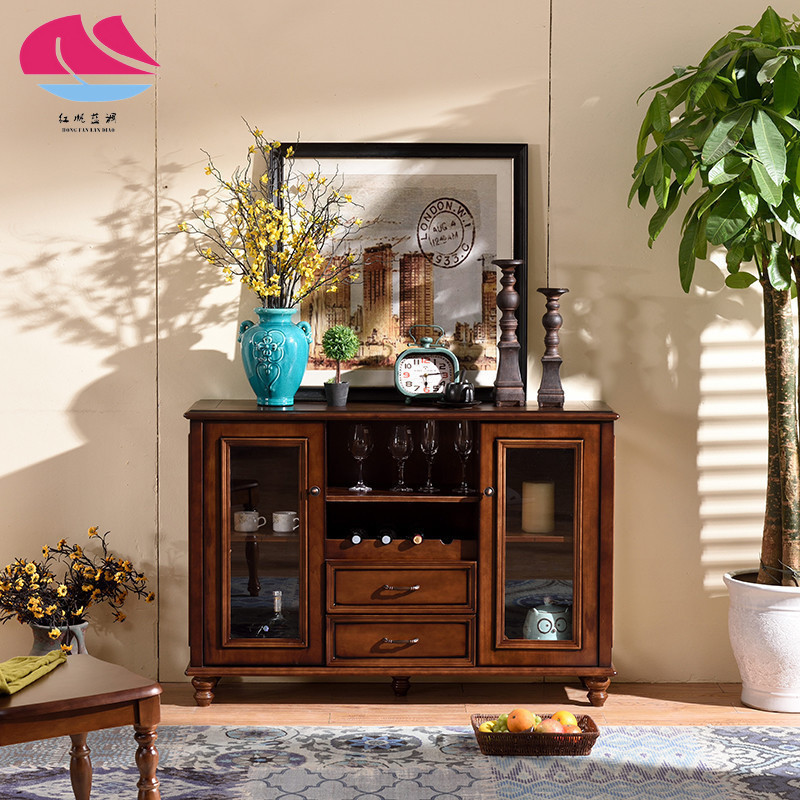 美式实木酒柜家用收纳大容量欧式