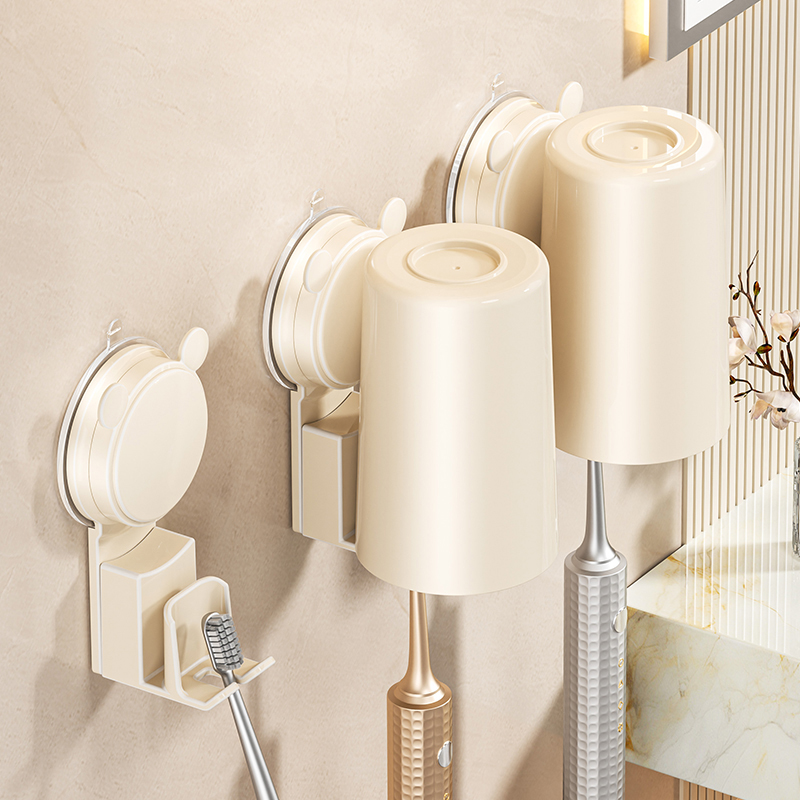吸盘牙刷置物架刷牙杯漱口杯架