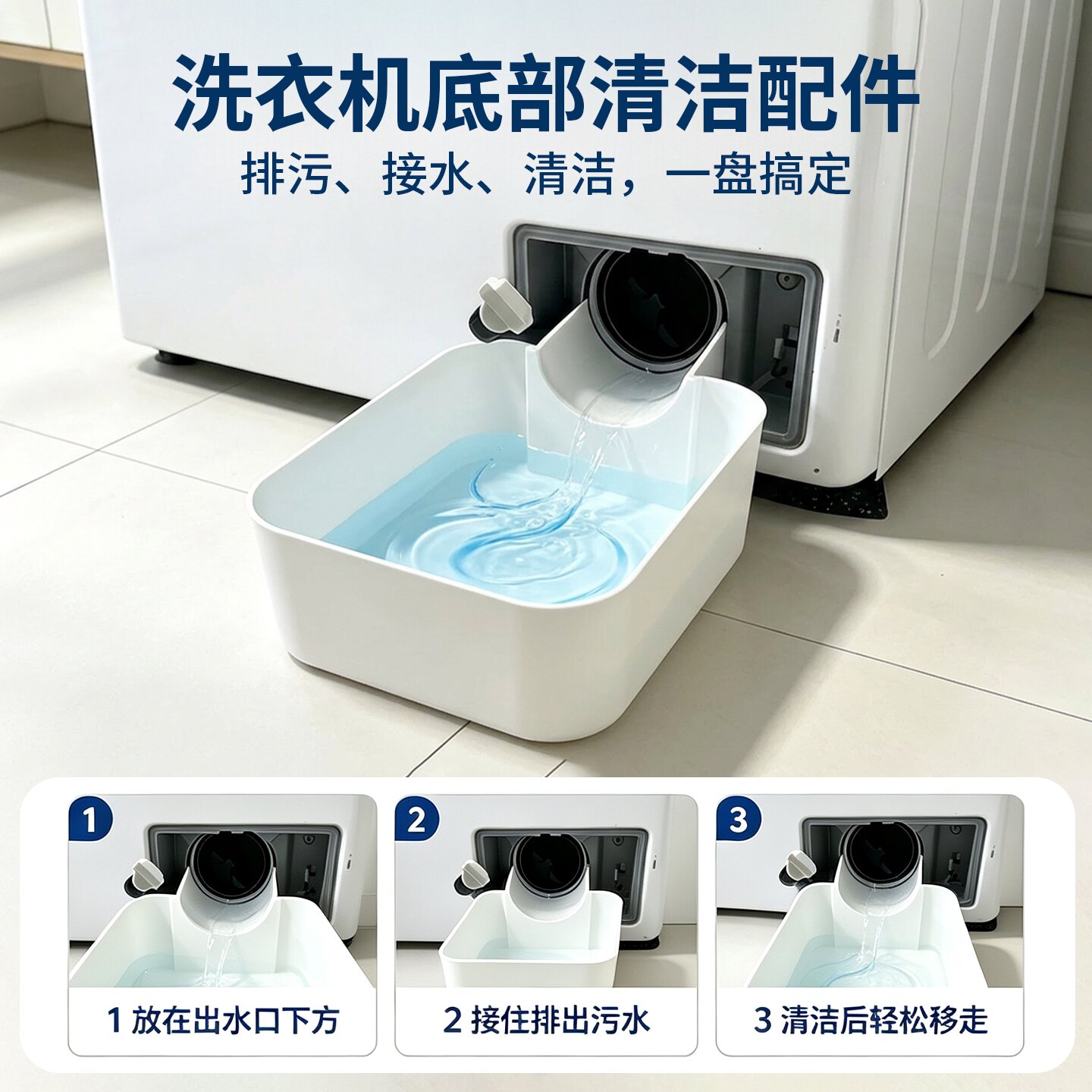 新款接水盘适用于LG洗衣机滤网排水盘两件式用于直径75毫米的接口