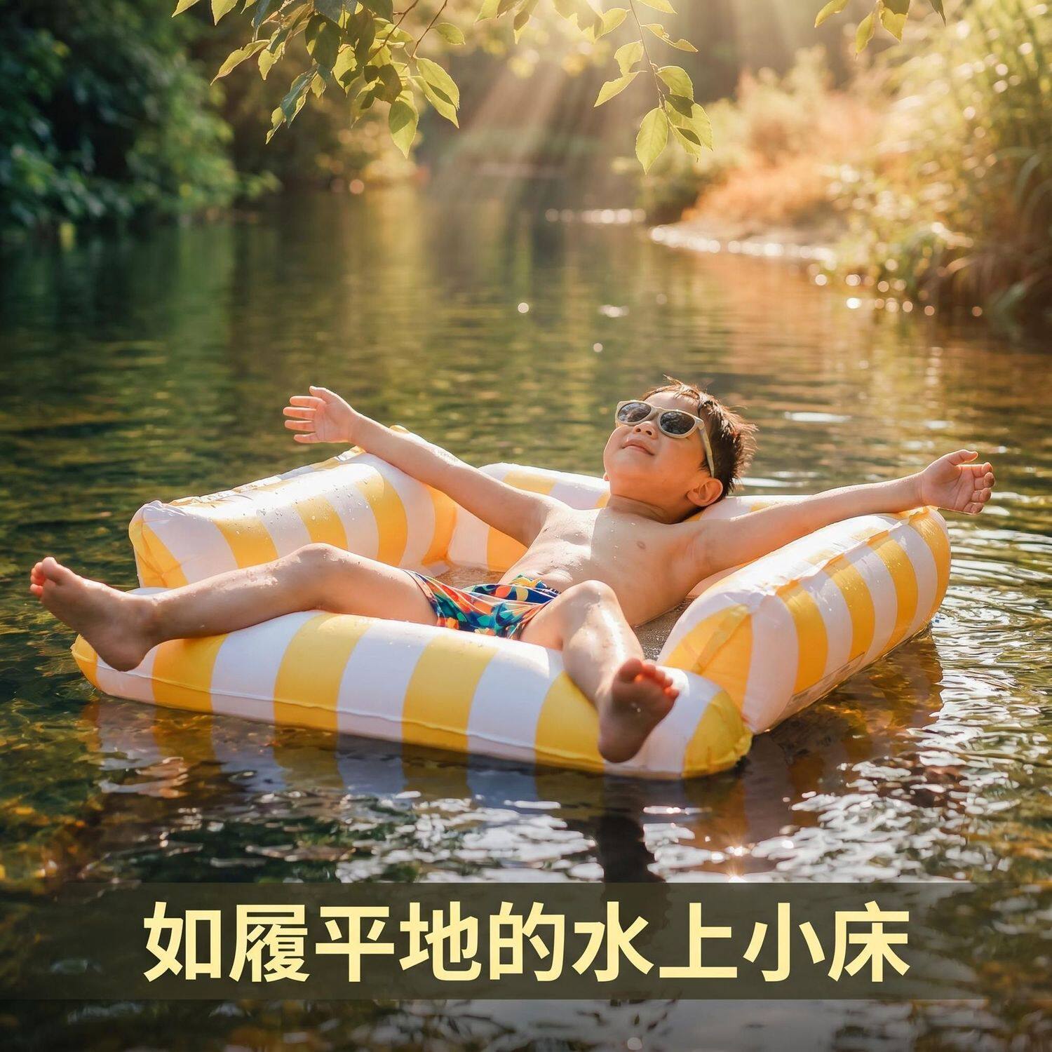 水上浮床泳池充气游泳浮排儿童成人海上浮椅沙发游泳圈户外漂浮垫