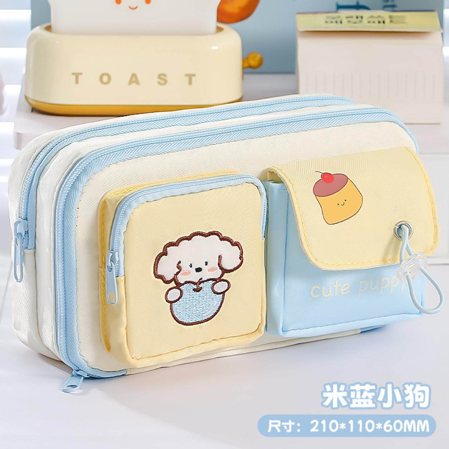 可爱日系ins大容量抽绳小口袋笔袋多功能高颜值耐脏设计感文具袋