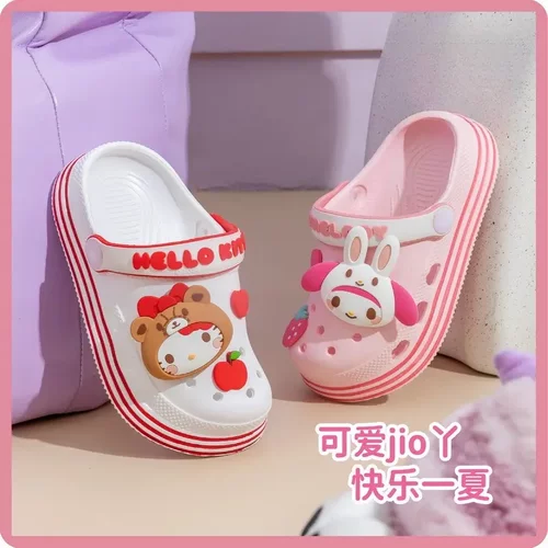 卡通kitty猫洞洞鞋女式