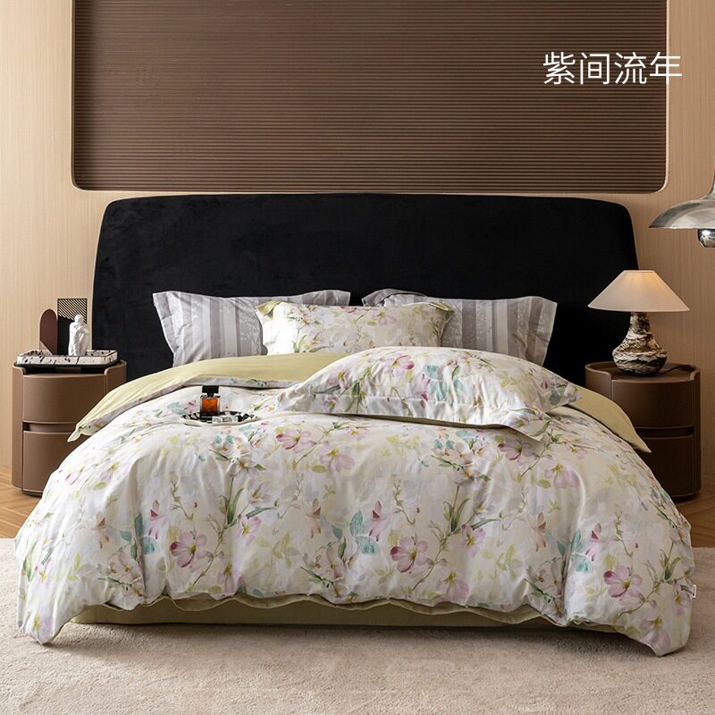 美眠康纯棉床单四件套舒适家用舒适全棉套件花卉植物花色双人新款