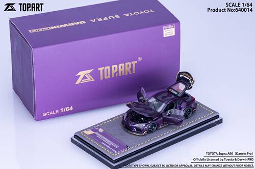 Topart 1:64 丰田苏博拉A90 Darwinpro 达尔文 紫色 合金全开车模