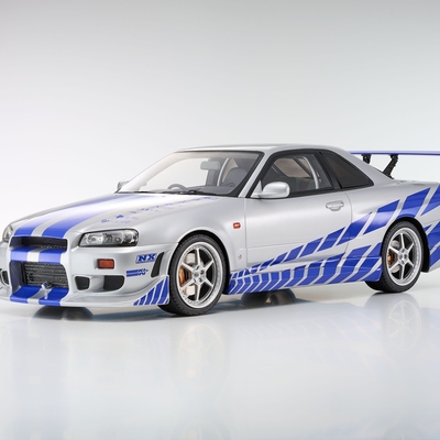 京商尼桑R34速度与激情树脂模型