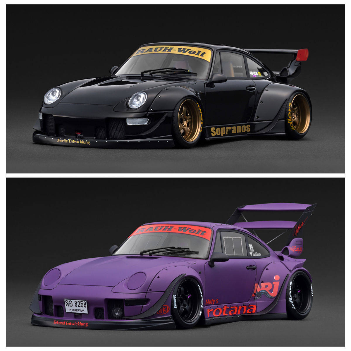 [程逸预售] IG 1:18 RWB 993 黑色 哑光紫 树脂车模