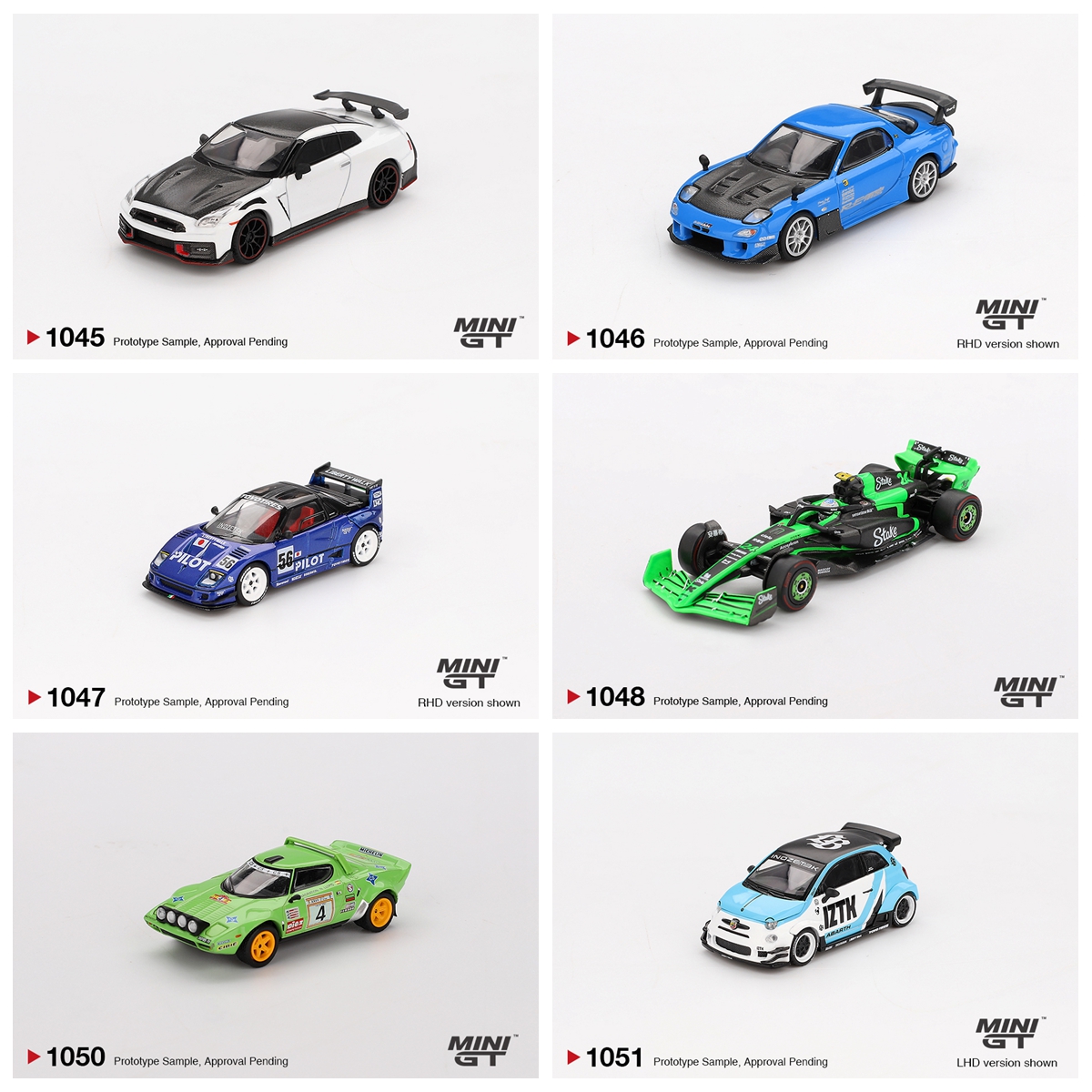 新品定 MINIGT 1:64 阿巴斯595LB/周冠宇F1/尼桑R35/RX7 合金车模