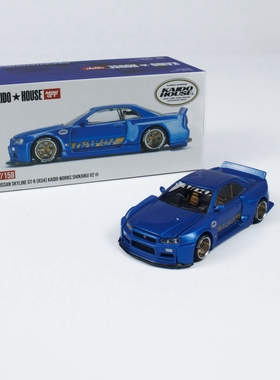 KAIDO MINIGT 1:64 尼桑 Skyline GTR R34 蓝色 KHMG158 合金车模