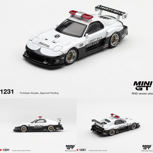预售 MINIGT1:64马自达 RX7 LB super Silhouette 警车 1231 车模