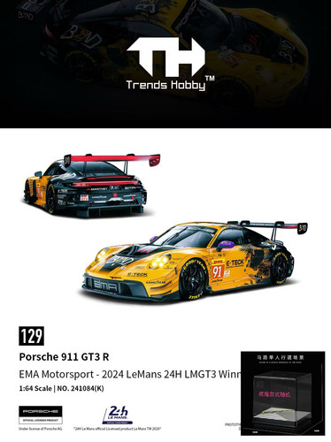 [程逸预售]TH 1:64 保时捷911 GT3R #91 2024勒芒24h winner 车模