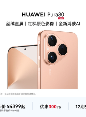 【12期免息】HUAWEI Pura 80 丝绒直屏红枫原色影像全新鸿蒙AI北斗卫星消息鸿蒙智能手机华为官方旗舰店