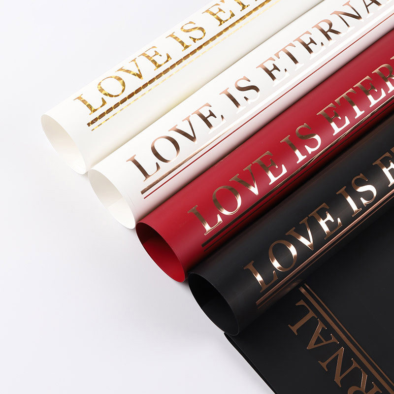 鲜花包装纸烫金贵族哑光膜防水加厚手工花艺水果糖果花束包装材料