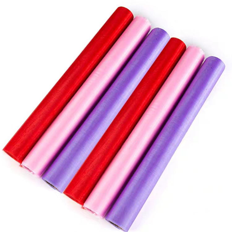 红色婚庆花束水晶纱网纱包装