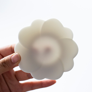 羊脂玉素烧花瓣杯垫哑光白瓷隔热垫杯托茶托高档功夫茶具茶道配件