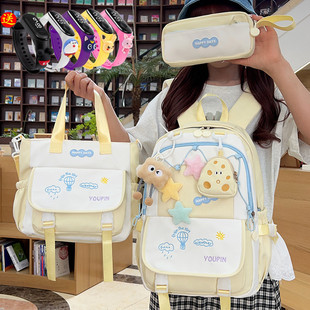 初中生书包女生小学生三到六年级背包2025新款 背包大容量双肩包女