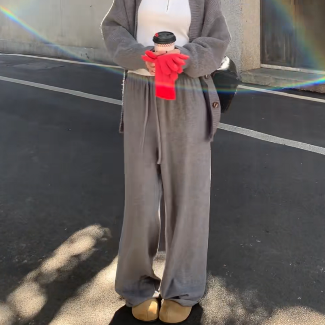 慵懒风灰色松紧腰显瘦抽绳阔腿卫裤女2026春秋百搭舒适垂感休闲裤,女装/女士精品,大码裤装,淘宝优惠券,粉丝福利购,淘宝优惠卷