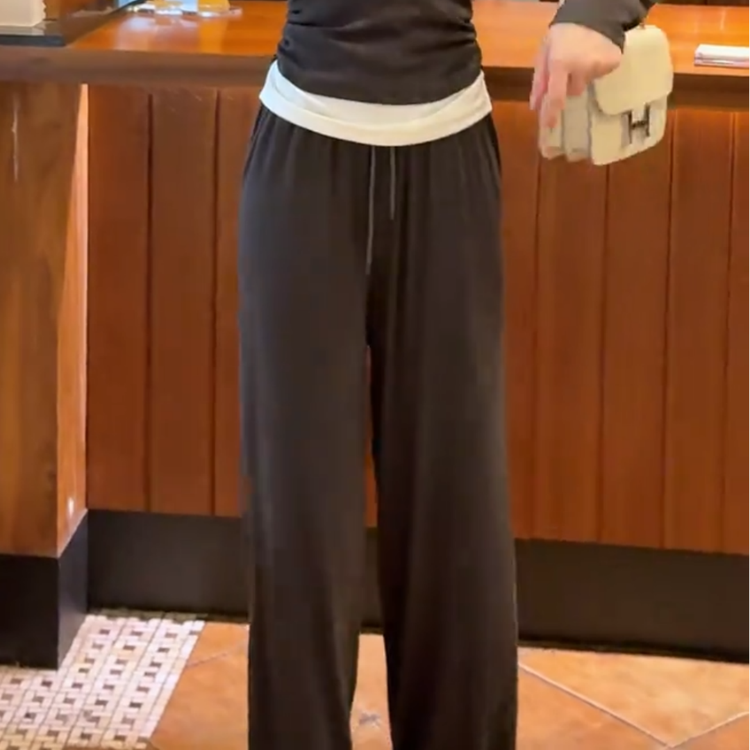 运动风灰色显瘦抽绳弹力窄版卫裤女春夏高腰百搭舒适垂感休闲裤子,女装/女士精品,大码裤装,淘宝优惠券,粉丝福利购,淘宝优惠卷