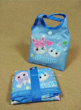 日本同步可爱2件套 环保袋 折叠包 超市购物袋  包装 紫色 天蓝色