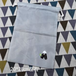 可爱小黑人 抽绳收纳袋 置物包 化妆包
