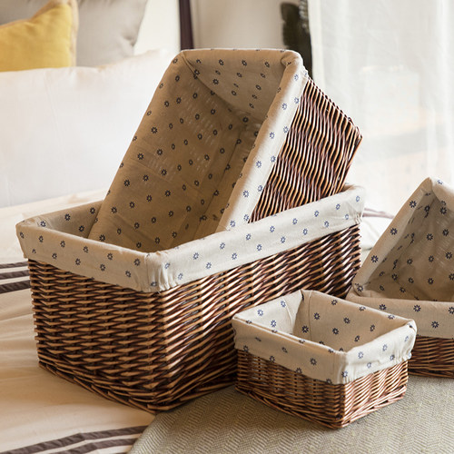 金柳柳编收纳筐藤编化妆品带里布