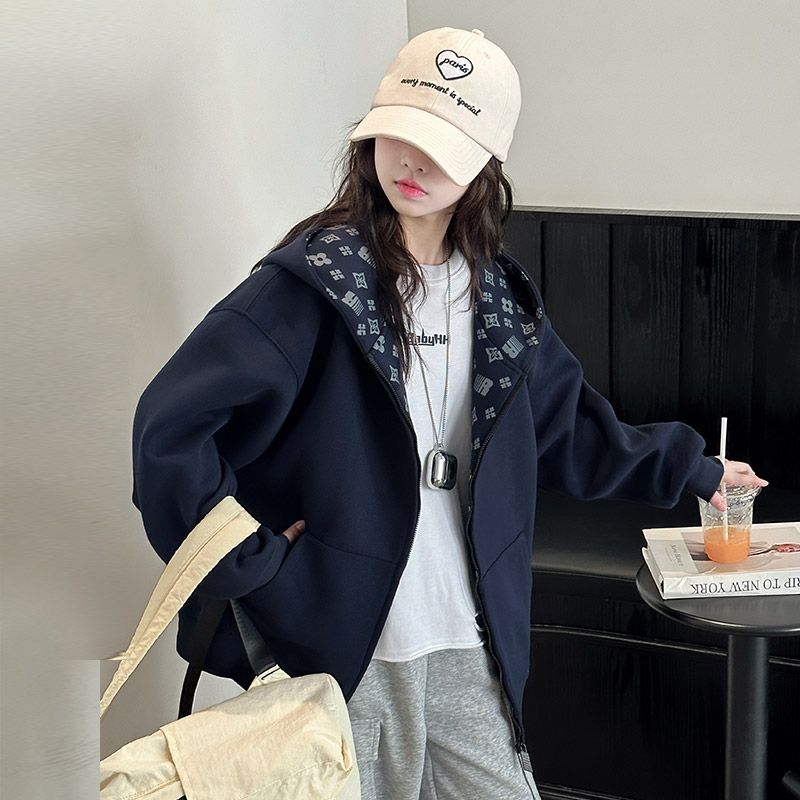 女童春秋款中大童连帽卫衣外套