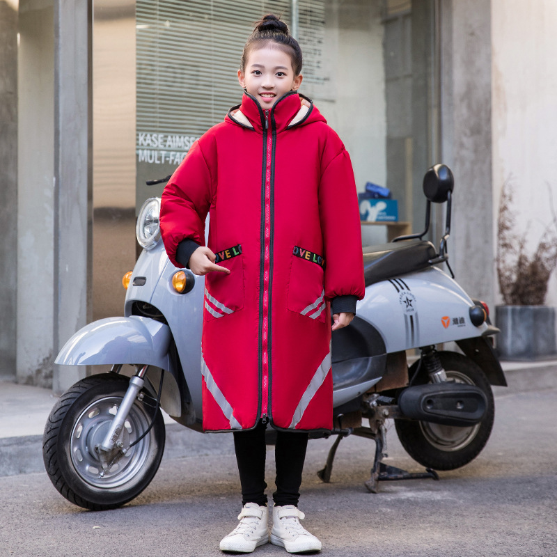 冬季新款电动车挡风衣加绒加厚大防寒保暖骑车衣电瓶车冬季防风衣