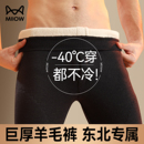 猫人保暖裤男士东北抗寒羊毛裤加绒加厚零下40度防寒棉绒线裤冬季