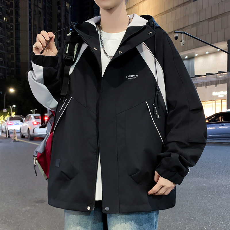 秋冬款高初中生加绒厚夹克男孩二棉衣服薄棉外套青少年夹棉冲锋衣