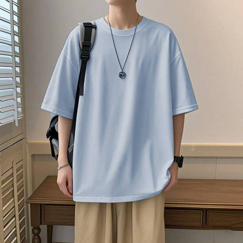 2025中考穿的衣服男无图案无loog纯色t恤女没字母无印花短袖T体恤