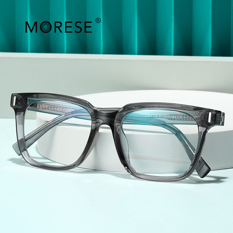 韩版TR90仿板材防蓝光眼镜框街拍素颜铆钉大框平光镜CP插芯2091