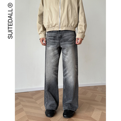 ALLFIT13oz赛络纺直筒黑灰牛仔