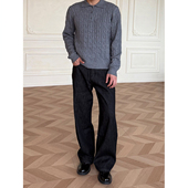 宽松直筒微喇叭百搭牛仔裤 ALLFIT 不褪色 原色黑牛仔裤 男 2021M