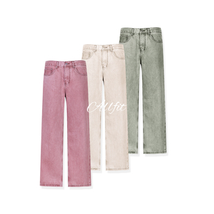 ALLFIT 13盎司赛络纺软牛仔裤 多巴胺宽松直筒小众百搭休闲长裤男