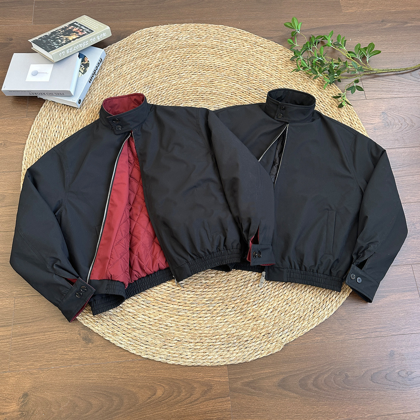 ALLFIT 哈灵顿三防棉服外套 cleanfit短宽立领撞色双拉链夹克男