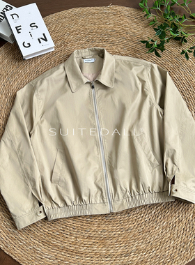 ALLFIT 学院派卡其色哈灵顿夹克 短宽版型通勤休闲百搭外套男女