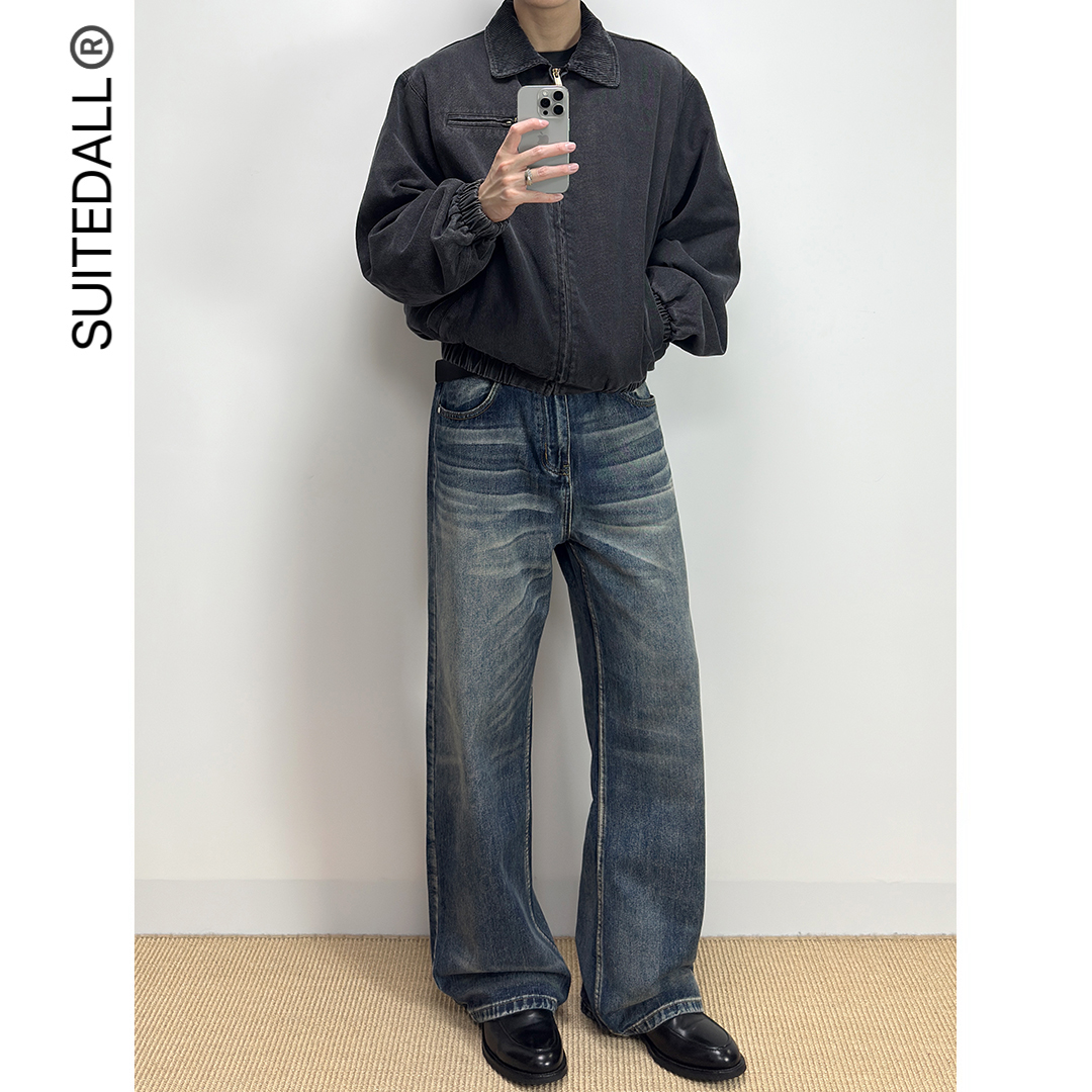 ALLFIT刀锋猫须蓝牛仔裤