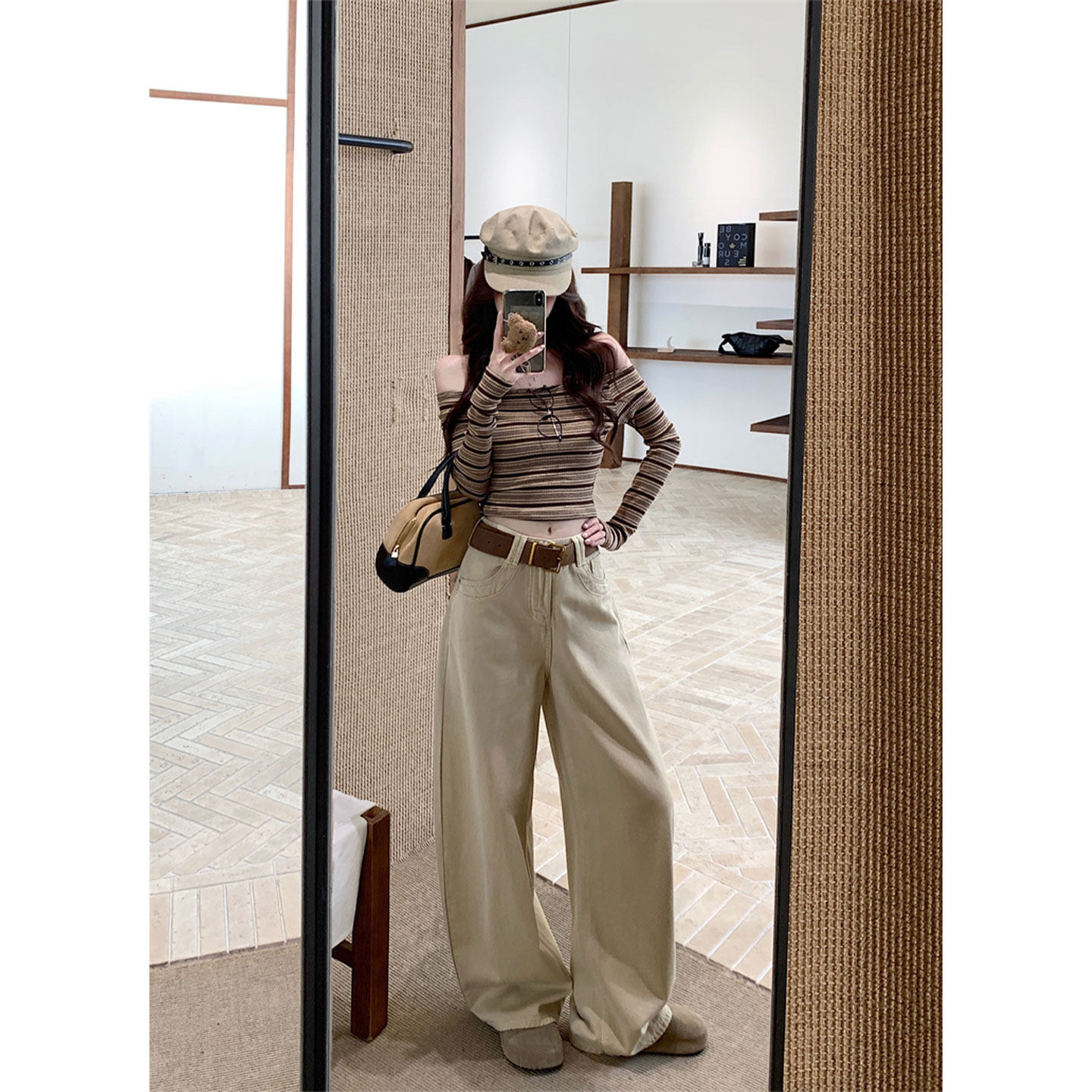 2026春季新款美式口袋刺绣阔腿牛仔裤女高腰显瘦设计直筒休闲长裤,女装/女士精品,牛仔裤,淘宝优惠券,粉丝福利购,淘宝优惠卷