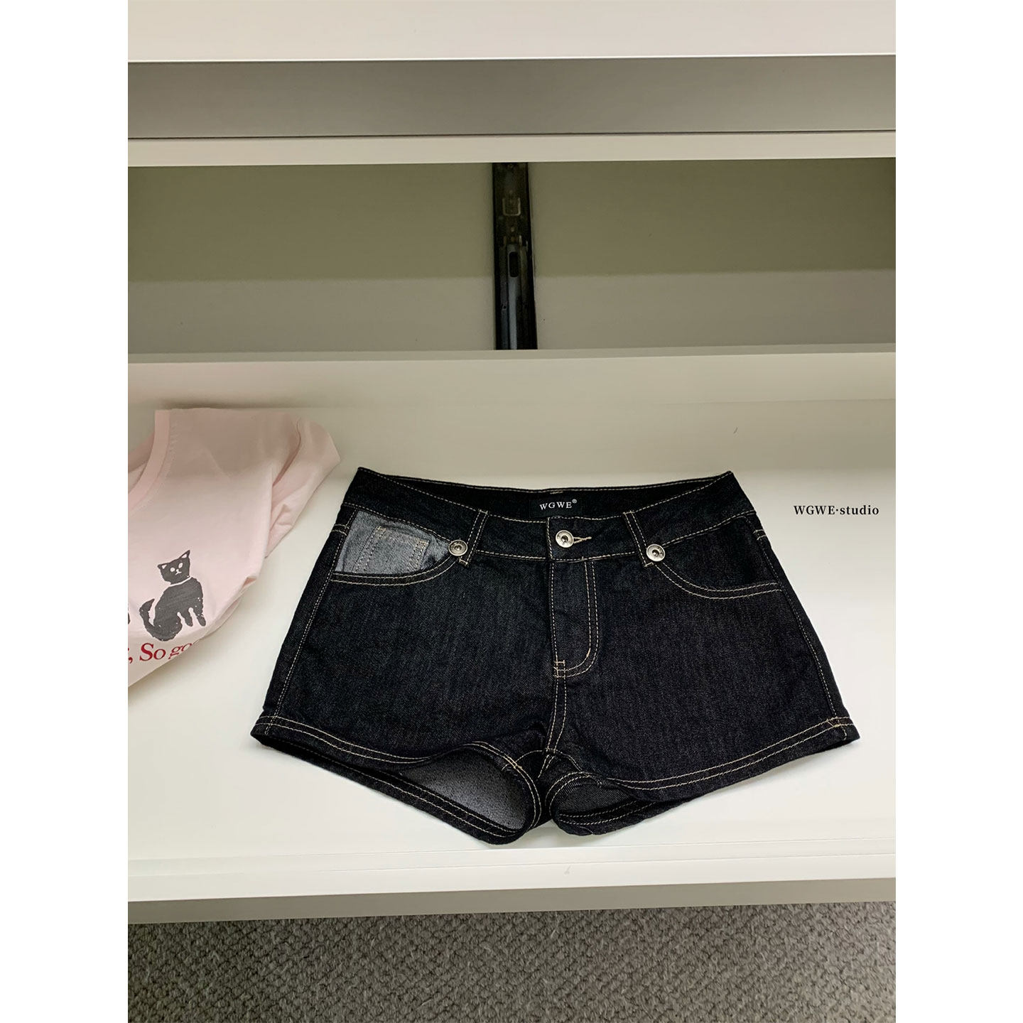 轻薄超软黑色辣妹牛仔裤女夏薄款