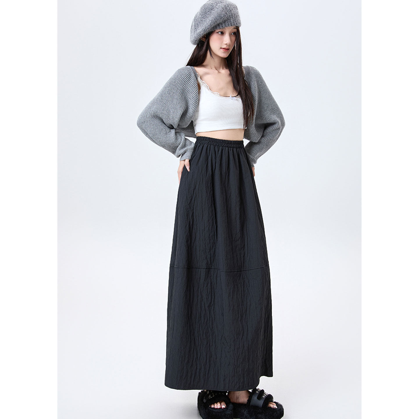 【赠运费险】日系文艺肌理半身裙