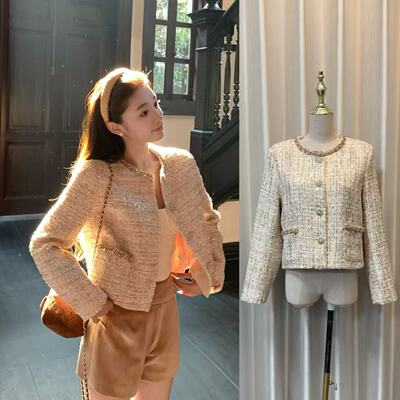 cchen陈陈-香系princess 粗花呢小香风外套圆领高级显瘦气质上衣